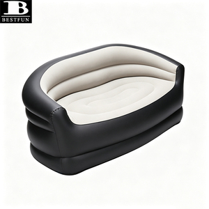 Canapé gonflable floqué confortable <span class=keywords><strong>2</strong></span> <span class=keywords><strong>places</strong></span>, <span class=keywords><strong>lit</strong></span> d'appoint gonflable, fauteuil gonflable en PVC durable pour salon, <span class=keywords><strong>camping</strong></span> en plein air - Product Image 6