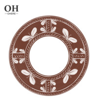 Service de vaisselle de mariage moderne de luxe en céramique et porcelaine marron à motifs floraux, écologique, assiettes et plats à collation, fournitures hôtelières personnalisées