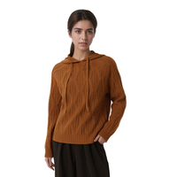Pull en tricot à capuche en laine 100% pour femmes tricots à capuche en laine épaissie coréenne pour l'hiver