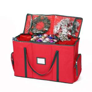 Hot Sale Large Capacity Oxford Fabric Xmas Ball <b>Storage</b> <b>Box</b> Bins <b>with</b> Removable <b>Cardboard</b> - Product Image 1