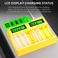 PUJIMAX Chargeur de batterie intelligent multifonction 1.2v Nimh AA AAA Chargeur de batterie Écran LCD Chargeur avec port de charge Type-c