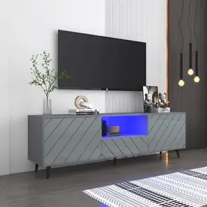 80 pollici a buon mercato nuovo modello mensola a parete fantasia mdf in legno invecchiato mobile tv stand set con led lcd per soggiorno