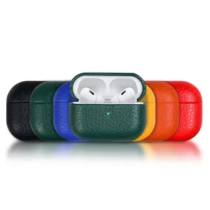 DL warna-warni pebble kulit PU casing kulit untuk Apple AirPods penutup pelindung Earphone nirkabel casing untuk AirPods