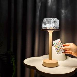 2025 Meistverkaufte Wiederaufladbare Indoor-Projektions-LED-Schreibtischlampe Wasserwellen-Nachtlicht mit Fernbedienung Neues Produkt RGB-Lampe - Product Image 2