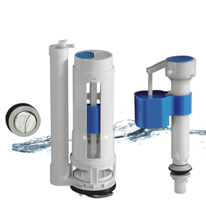 Kit complet de raccords pour réservoir de toilettes avec valve de chasse double et valve de remplissage, pièces de réparation <span class=keywords><strong>WC</strong></span> économiseuses d'eau avec bouton <span class=keywords><strong>poussoir</strong></span> supérieur - Product Image 2