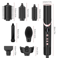 Styler et sèche-cheveux 7 en 1, styler et volumateur pour cheveux, styler chauffant professionnel, brosse sèche-cheveux pliable à haute vitesse