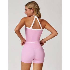 FOXA Womens Sports Bra <b>Crop</b> <b>Top</b> Square Neck Contrast Binding Breathable Yoga Workout Tank <b>Top</b> - Product Image 4