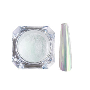 Pigmento Brilhante para Unhas Metálico Aurora Luar Branco Claro Pérola Pó de Unha Cromado - Product Image 6