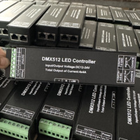 Controlador de 4 Canales PWM Digital Tube DMX512, Atenuadores LED de 6A, Certificado ROHS, 12-24V DC, 3 Años de Garantía, Portátil