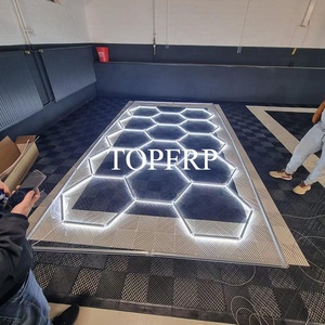 Dalles de sol pour garage, idéales pour la réparation automobile, lampe suspendue hexagonale en nid d'abeille à LED pour plafond de garage - Product Image 2