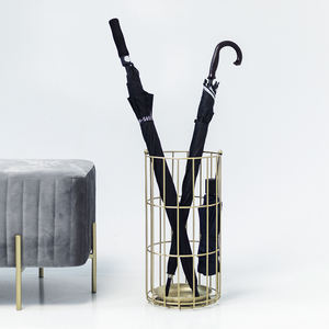 Indoor Free Standing Nero <span class=keywords><strong>Metallo</strong></span> Rotonda Umbrella Stand per Delle Canne, Bastoni Da Passeggio per la Casa Ufficio - Product Image 3