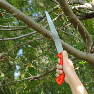 Sierra de podar Qihong de 250 mm con hoja de acero de alto carbono y mango de plástico rojo, sierra manual de jardín. - Product Image 2