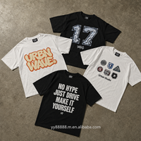 Kaos OEM 230 hingga 280gsm Gaya 90an Hiphop Sablon Kaos OEM Produsen Camisetas Kaos Putih Streetwear