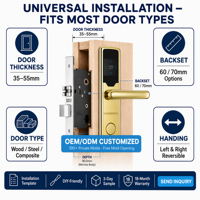 Sistema de Cerradura para Habitaciones de Hotel con Tarjeta de Acceso y Tarjeta Llave para Hoteles PRND, Duradero, Chapado en Zinc, Antirrobo, Impermeable