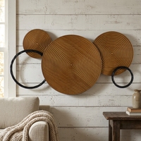 Décoration murale en bois et métal, style campagnard, accent décoratif pour la maison, 82,55*5,08*43,82CM, décoration murale en bois noir pour le salon