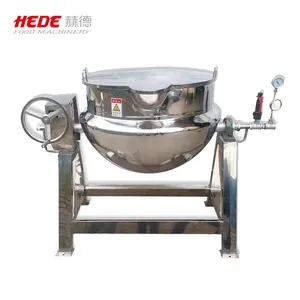 50 Gallon Horizontal 200 Liter Steam Jacketed Cooking Kettle Double Steam Jacketed Kettle