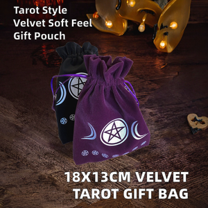Sac de rangement à cordon en velours tendance 18x13cm pour cartes de tarot, petite pochette cadeau pour articles divers - Product Image 2