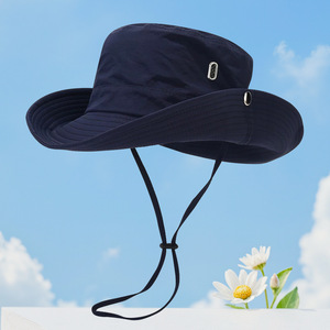 Fisherman's <b>Hat</b> Bucket <b>Hat</b> Navy Blue Quick Dry Sunscreen Breathable Outdoor Hiking <b>Hat</b> Adult Spring <b>Summer</b> - Product Image 1