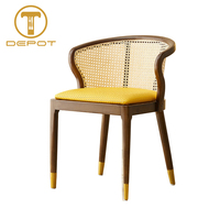 Chaise de salle à manger en bois massif avec coussin moelleux, dossier ergonomique, chaise en bois confortable pour la maison et le bureau