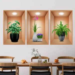 Nouveauté 2025 : Stickers muraux plantes vertes en pot pour chambre et salon – Décoration murale, autocollants décoratifs, papier peint végétal pour la maison - Product Image 5