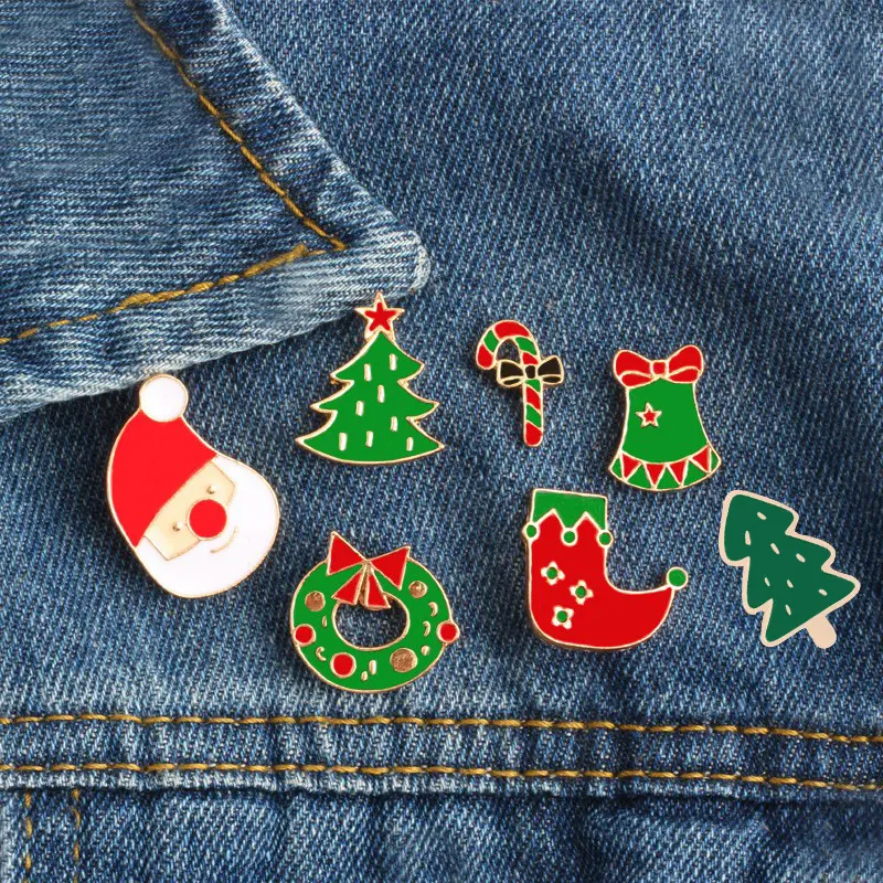 Aangepaste Acryl Kerstbroche, Santa Claus Hoed Kleren Spelden Email Pin Fabrikanten Cartoon Metalen Badge/