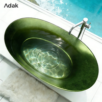 Baignoire autoportante portable en acrylique pour adulte, style moderne, grande baignoire de trempage intérieure avec drain, forme croissant