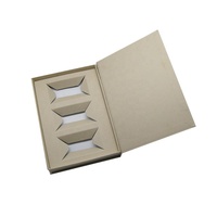Boîte à livre magnétique en papier kraft brun naturel avec insert en carton structuré pour l'emballage de thé, biscuits, aliments artisanaux, cadeaux