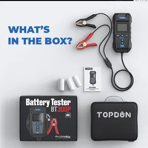 TOPDON BT300P車両車12V24Vバッテリーアナライザー放電バッテリーテスタープリンター付き、バッテリーの内部抵抗テスター