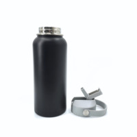 Bouteille isotherme à double paroi en acier inoxydable de qualité alimentaire, avec poignée ergonomique, couvercle à poignée latérale rivetée, anti-fuite, pour le sport, le camping et le fitness