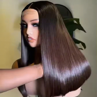 Alibaba venta al por mayor de productos Ombre Color marrón vietnamita SDD hueso pelucas de pelo liso para mujeres negras peluca sin pegamento cabello humano