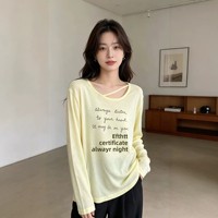 T-shirt OEM pour femme 2026, ODM, manches longues, respirant, coupe ample, vêtements pour femme, mode et décontracté pour le printemps et l'automne