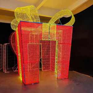 Decorazione Natalizia Personalizzata per Esterni, Scatola Regalo 3D Navidad con Luci LED Illuminate, Decorazione per Parchi, Giardini e Piazze, Festività Natalizia - Product Image 2