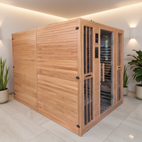 Sauna Kayu Solid Elektrik Modern Besar untuk Banyak Orang dengan Panel Kontrol Komputer untuk Relaksasi, Penggunaan di Gym & Taman