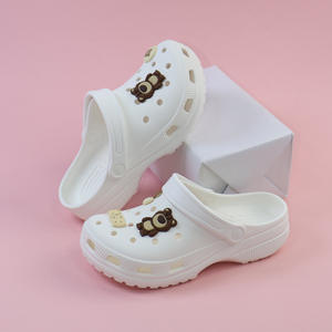 Chocolate Bear <strong>Crocs</strong> Clogs <strong>White</strong> Soft Sole Non Slip Beach Sandals <strong>For</strong> <strong>Women</strong> Four Seasons Wear - Product Image 1