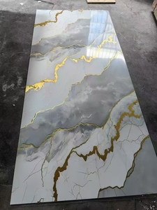 高品质黑色大理石花纹PVC墙板3.5毫米UV板现代几何设计经典风格家居商业用 - Product Image 6