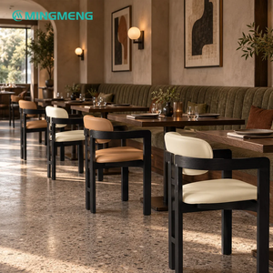 Contemporary Wooden Restaurant Table Set with <b>4</b> <b>Chairs</b> Modern <b>Dining</b> Furniture for Commercial Use Square Design Durable - Product Image 6