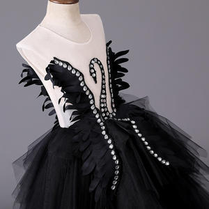 2-12 años <span class=keywords><strong>Boutique</strong></span> Vestido para niños Niñas Bright Puffy Swan Girl Trailing Catwalk Competition - Product Image 5