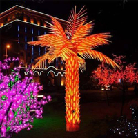 Lumières LED pour l'extérieur Palmier à noix de coco artificiel Indice IP44 émettant vert blanc rose rouge violet bleu blanc chaud Noël