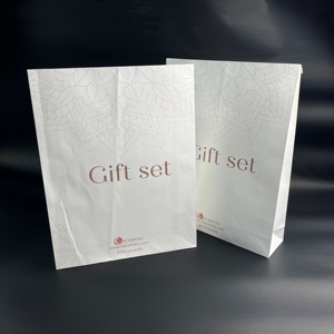 ถุงกระดาษคราฟท์สีขาวพิมพ์โลโก้เต็มใบตามสั่ง - ถุงใส่ของขวัญแบบด้าน ถุงบรรจุภัณฑ์ของขวัญ ถุงกระดาษคราฟท์สำหรับส่งของ - Product Image 5