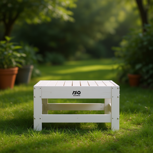 Sgabello in Legno di Pino Bianco Massiccio, Sedia Modulare da Giardino per Esterni, Design Minimalista - Product Image 2