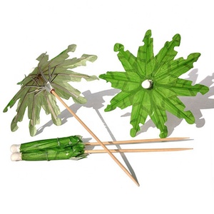 Parapluie en papier cocotier tropical Pics à cocktail <span class=keywords><strong>Parasol</strong></span> Pics à fruits Cupcake Toppers - Product Image 1