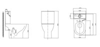 WC moderne occidental deux pièces, cuvette de toilette européenne complète avec chasse d'eau, siphon en S et siphon en P, sans bride, pour hôtels