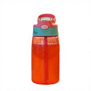 Bouteille d'eau à paille anti-fuite pour enfants avec couvercle, en plastique PC écologique, motif dessin animé, pour usage extérieur - Product Image 4