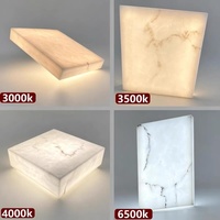 Panneaux de marbre translucides, abat-jour imitation marbre, lampes murales translucides en pierre motif flocon de neige, boîtes à lumière, finition antique, minces