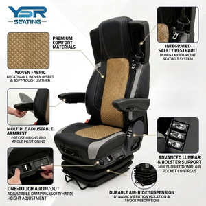 Asiento <span class=keywords><strong>de</strong></span> Camión Americano <span class=keywords><strong>de</strong></span> Alta Resistencia con Suspensión Neumática, Masaje Lumbar y Cuero PU para <span class=keywords><strong>Peterbilt</strong></span> - Product Image 2