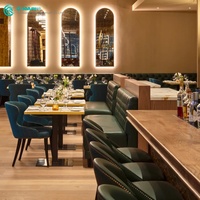 Meubles de restaurant occidental classiques rétro, ensemble de chaises en bois massif et table carrée pour restaurant occidental, café, espace de détente