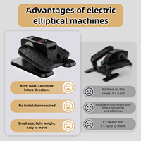 Mini Elliptique Électrique pour la Maison, Appareil d'Exercice de Bureau avec Écran LED, Matériau ABS, Résistance Magnétique, Charge Maximale 500 Livres