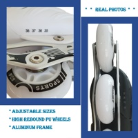 Rollers en Ligne Professionnels pour Adultes, Taille Réglable, Coque PP, avec 4 Roues Clignotantes pour Patinage en Extérieur