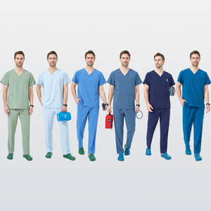 4-Cách Căng Điều Dưỡng Chà Bộ Cá Nhân Logo Polyester Spandex Y Tế Trang Phục Cho Nam Giới Nha Khoa Đồng Phục - Product Image 2