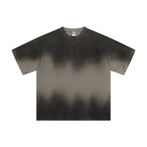 T-shirts pour hommes à manches courtes, 100% Coton 250 GSM, effet délavé vintage, coupe et couture oversize, délavé soleil, personnalisables OEM pour votre marque - Product Image 3